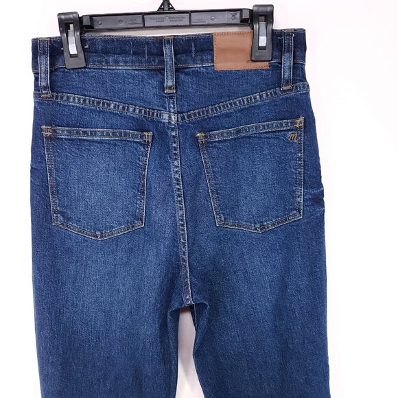 Madewell 11" High Rise Crop Flare Jeans 26 Women Raw Hem Fray Distress Whiskered - Picture 13 of 15